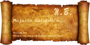 Mojszin Balabán névjegykártya